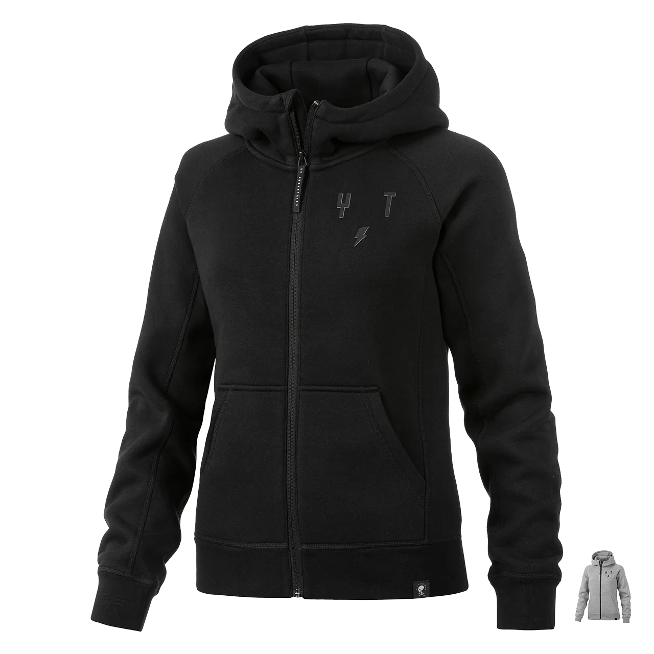 YT Signature Triple Logo Zip Hoodie / medium grey melange YT Signature Triple Logo Zip Hoodie / medium grey melange